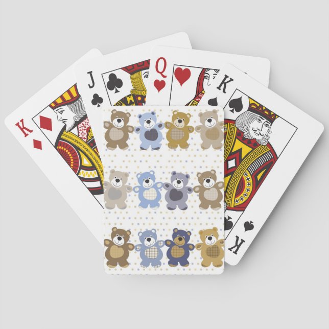 pattern of a toy teddy bear poker cards (Back)