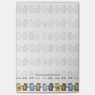 pattern of a toy teddy bear post-it notes