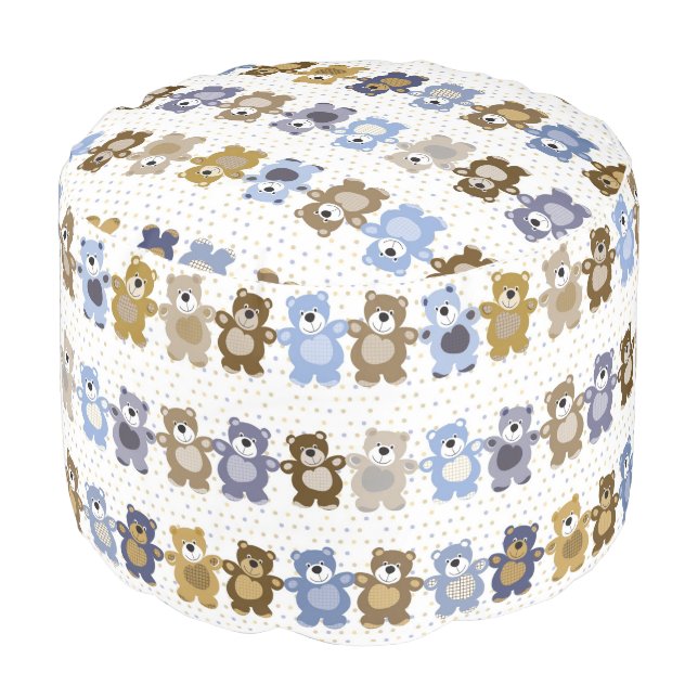 pattern of a toy teddy bear pouf (Angled Front)