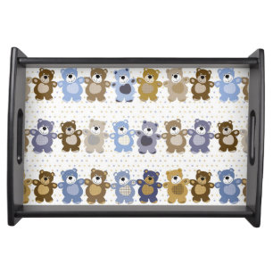 pattern of a toy teddy bear serving tray