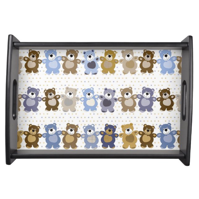 pattern of a toy teddy bear serving tray (Front)