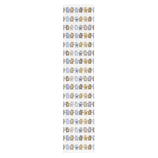 pattern of a toy teddy bear short table runner (Front)