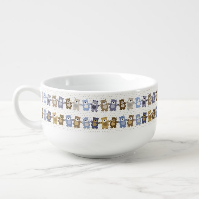 pattern of a toy teddy bear soup mug (Right)