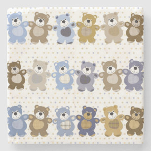 pattern of a toy teddy bear stone coaster
