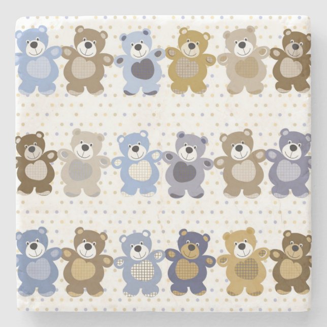 pattern of a toy teddy bear stone coaster (Front)