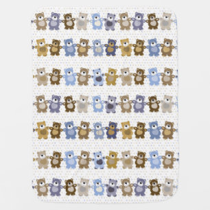 pattern of a toy teddy bear stroller blanket