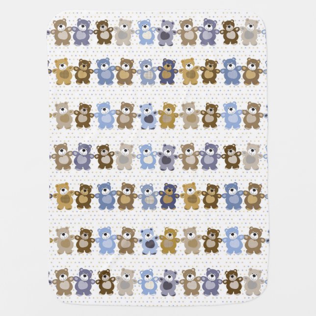 pattern of a toy teddy bear stroller blanket (Front)
