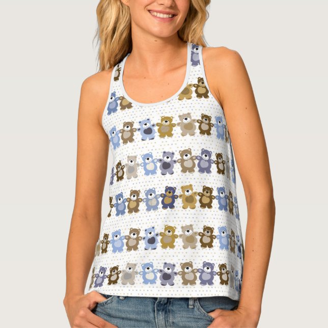 pattern of a toy teddy bear tank top (Front)
