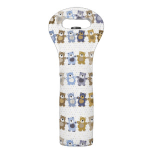 pattern of a toy teddy bear wine bag