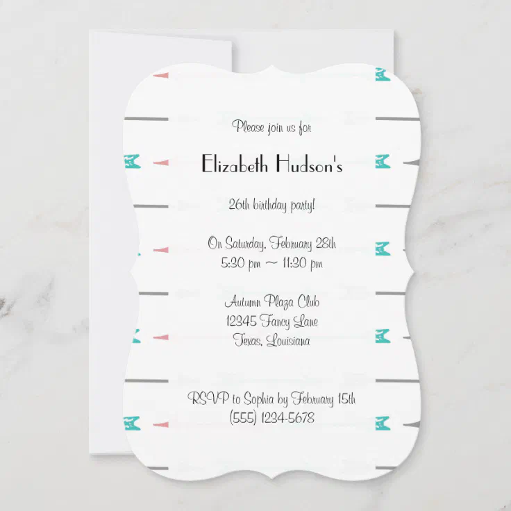 Pattern Of Arrows, Colorful Arrows, Birthday Invitation | Zazzle