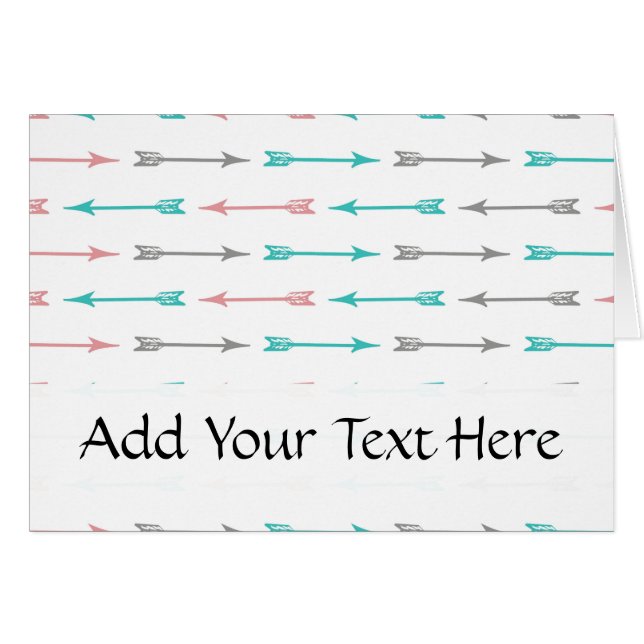 Pattern Of Arrows, Colorful Arrows, Fletched Arrow Cards (Front Horizontal)