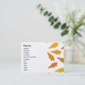 Pattern of Autumn Leaves. Business Card (Standing Front)