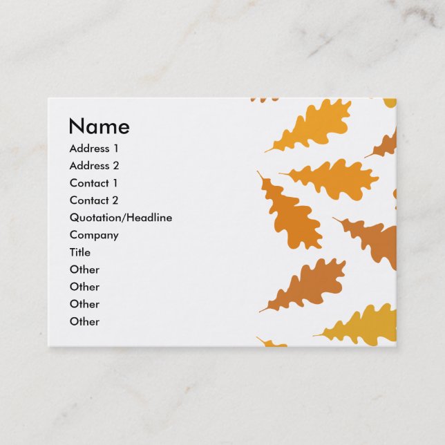 Pattern of Autumn Leaves. Business Card (Front)