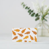 Pattern of Autumn Leaves. Business Card (Standing Front)