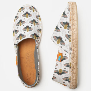 Pattern Of Awesome Butterflies, Stars, Plants Espadrilles