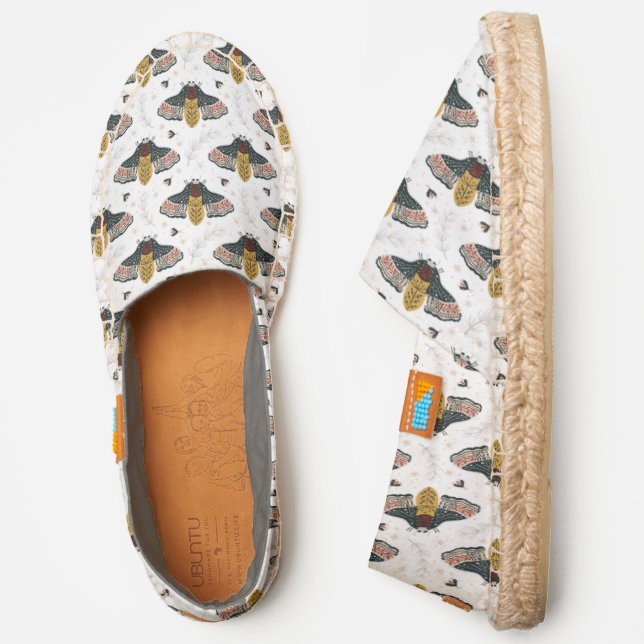 Pattern Of Awesome Butterflies, Stars, Plants Espadrilles (Side)