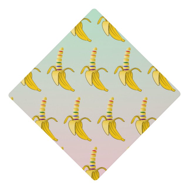 Pattern of Bananas Gay Pride Symbolism Graduation Cap Topper (Front)