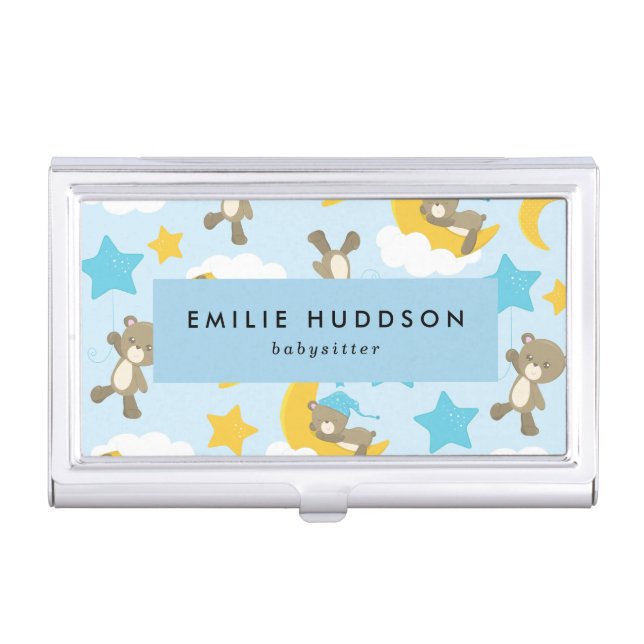 Pattern Of Bears, Babysitter, Day Care, Child Care Business Card Case (Front)