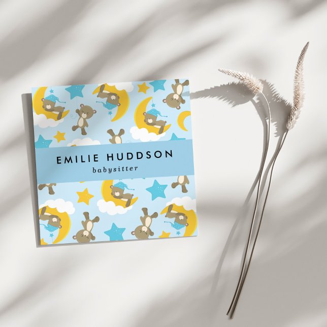 Pattern Of Bears, Babysitter, Day Care, Child Care Square Business Card (Creator Uploaded)