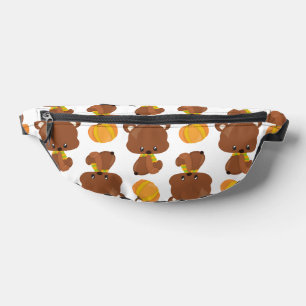 Pattern Of Bears, Cute Bears, Fall, Pumpkins Fanny Pack