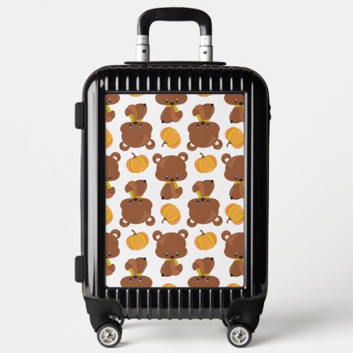 Pattern Of Bears Cute Bears Fall Pumpkins Luggage