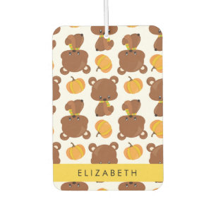 Pattern Of Bears, Cute Bears, Pumpkin, Your Name Air Freshener