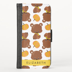 Pattern Of Bears, Cute Bears, Pumpkin, Your Name iPhone X Wallet Case