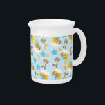 Pattern Of Bears, Cute Bears, Teddy Bears, Stars Beverage Pitcher<br><div class="desc">Cute,  fun and adorable pattern with teddy bears,  moon,  clouds and stars. Modern and trendy gift,  perfect for the bear lover in your life.</div>