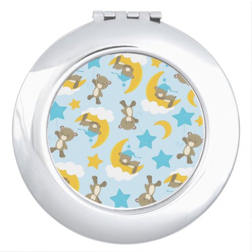 Pattern Of Bears Cute Bears Teddy Bears Stars Compact Mirror