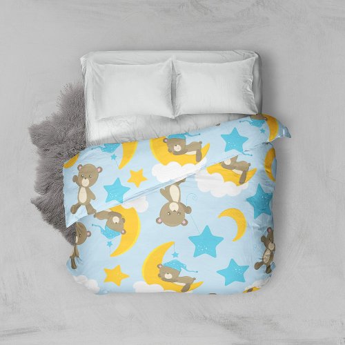 Pattern Of Bears Cute Bears Teddy Bears Stars Duvet Cover