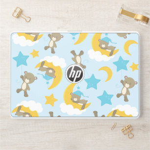 Pattern Of Bears, Cute Bears, Teddy Bears, Stars HP Laptop Skin