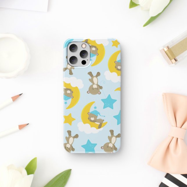 Pattern Of Bears, Cute Bears, Teddy Bears, Stars Iphone Case (Creator Uploaded)