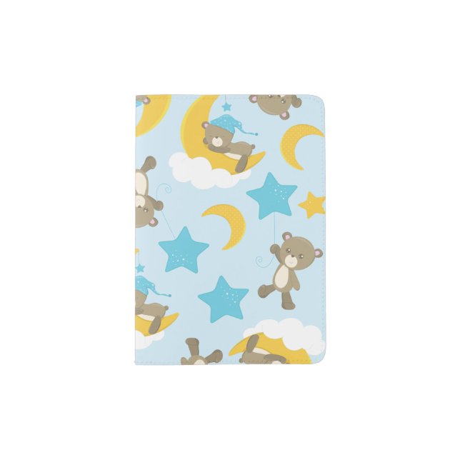 Pattern Of Bears, Cute Bears, Teddy Bears, Stars Passport Holder (Front)