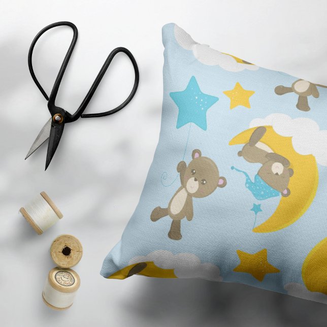 Pattern Of Bears, Cute Bears, Teddy Bears, Stars Pillow Case (Creator Uploaded)