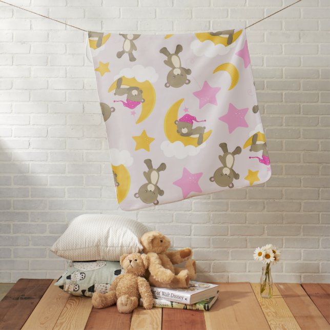 Pattern Of Bears, Teddy Bears, Cute Bears, Stars Baby Blanket (In Situ)