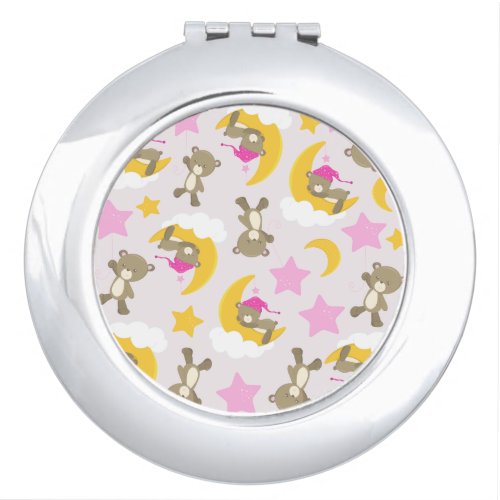 Pattern Of Bears Teddy Bears Cute Bears Stars Compact Mirror