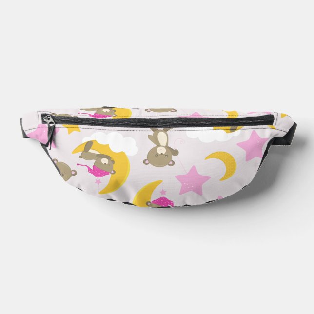 Pattern Of Bears, Teddy Bears, Cute Bears, Stars Fanny Pack (Lay Down)