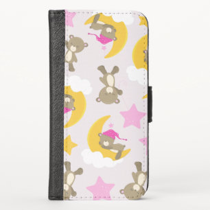 Pattern Of Bears, Teddy Bears, Cute Bears, Stars iPhone X Wallet Case
