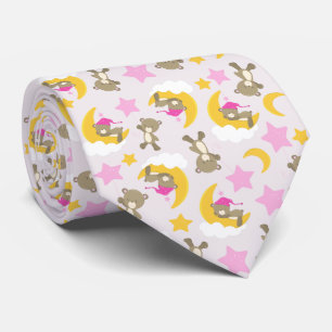Pattern Of Bears, Teddy Bears, Cute Bears, Stars Neck Tie
