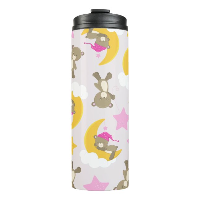 Pattern Of Bears, Teddy Bears, Cute Bears, Stars Thermal Tumbler (Front)