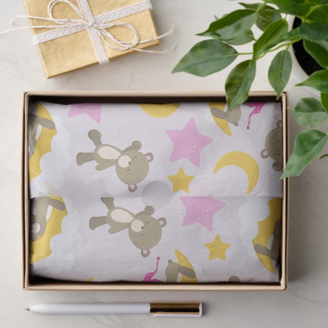Pattern Of Bears, Teddy Bears, Cute Bears, Stars Tissue Paper (Gift)