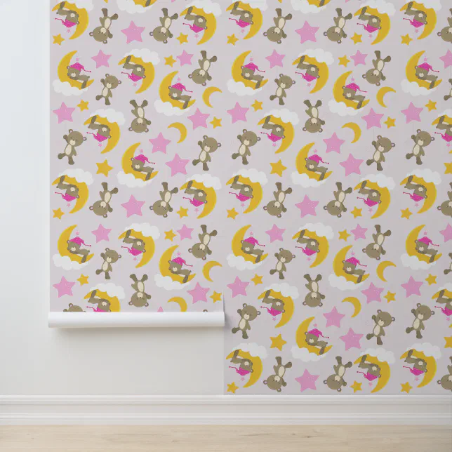 Pattern Of Bears, Teddy Bears, Cute Bears, Stars Wallpaper | Zazzle