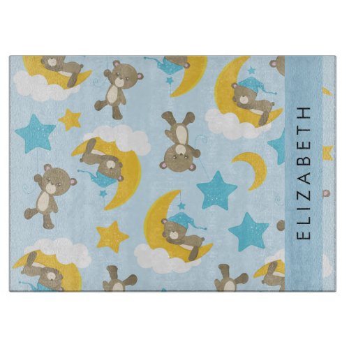 Pattern Of Bears Teddy Bears Stars Your Name Cutting Board