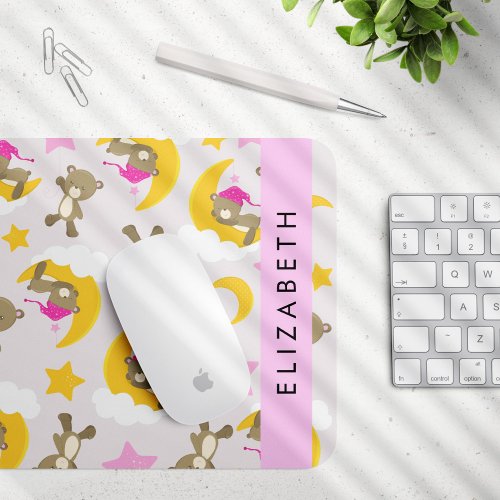 Pattern Of Bears Teddy Bears Stars Your Name Mouse Pad