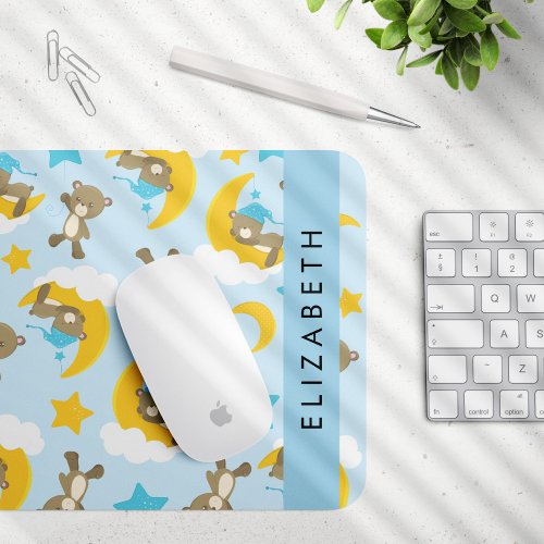 Pattern Of Bears Teddy Bears Stars Your Name Mouse Pad