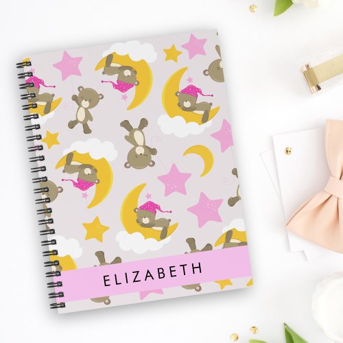 Pattern Of Bears Teddy Bears Stars Your Name Notebook