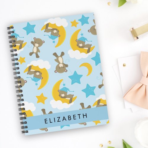 Pattern Of Bears Teddy Bears Stars Your Name Notebook