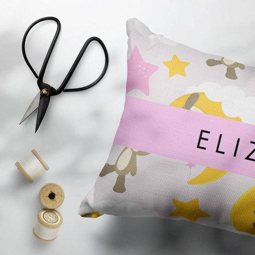 Pattern Of Bears Teddy Bears Stars Your Name Pillow Case