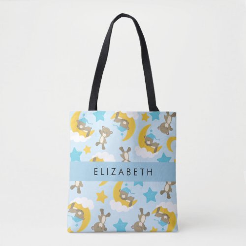 Pattern Of Bears Teddy Bears Stars Your Name Tote Bag