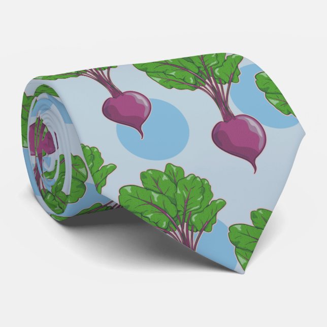 Pattern of beets Beetroot plants Neck Tie (Rolled)